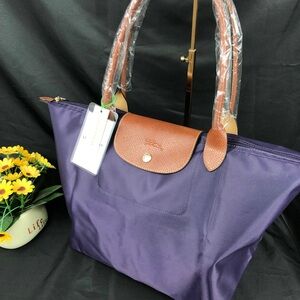 NWT Longchamp Le Pliage Large Tote | Purple Nylon Shoulder Bag
